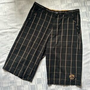 Timberland Over the Knee Black Checkered Vintage Bermuda Shorts